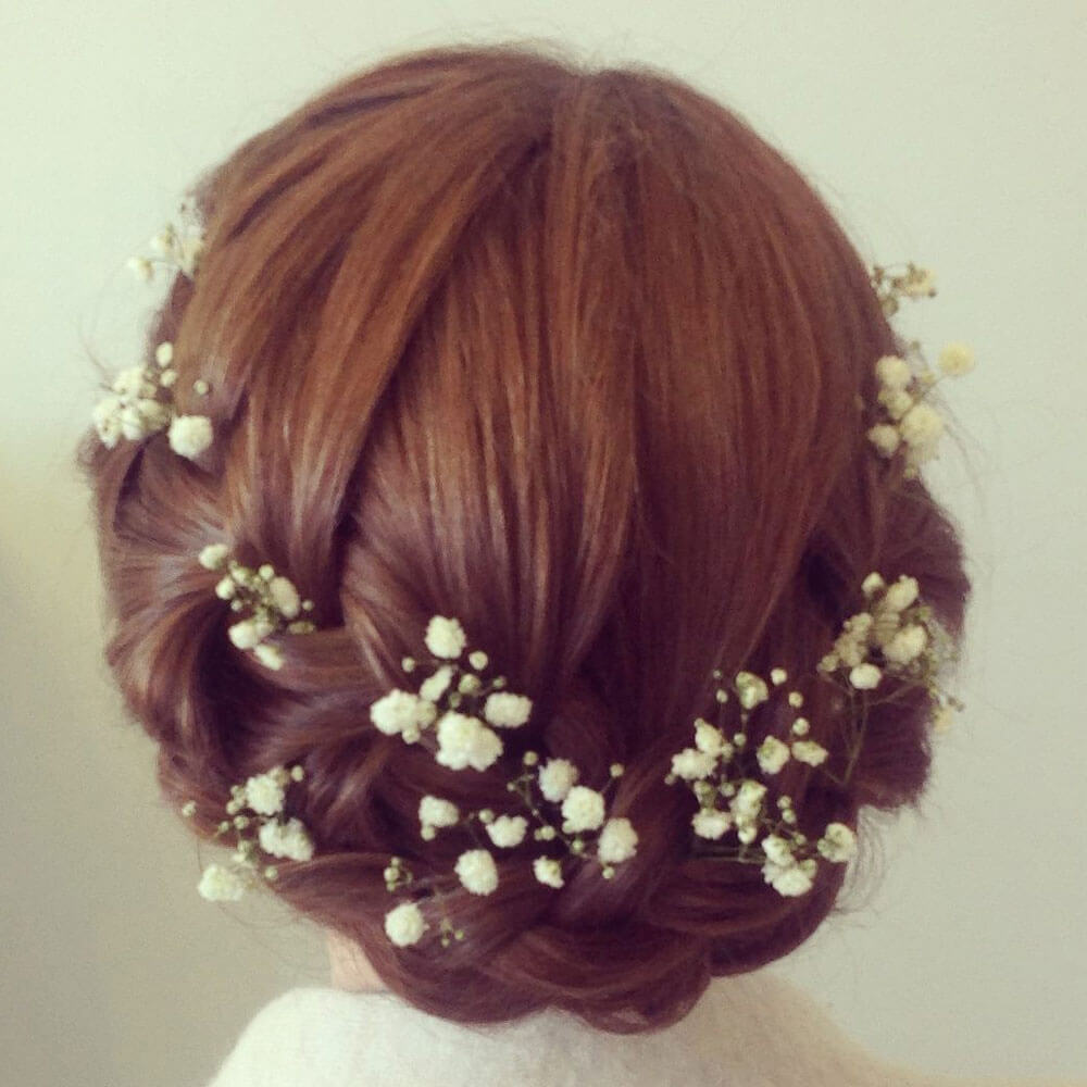 bridal hair with flowers
